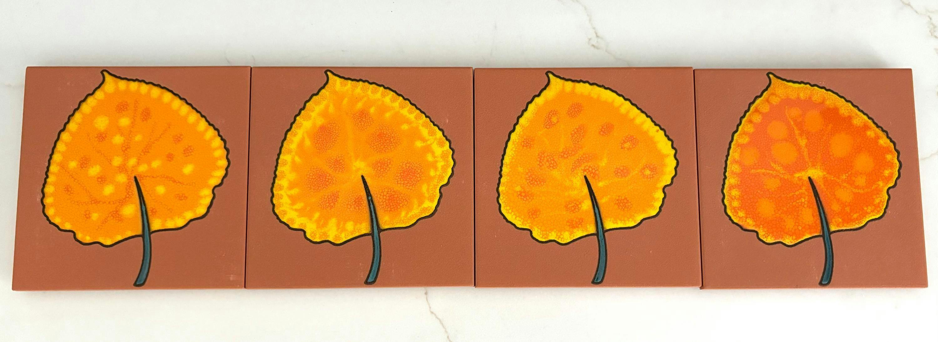 arabia autumn wallplate アラビア　オータム Aspen Leaf Ceramic Tile | 6