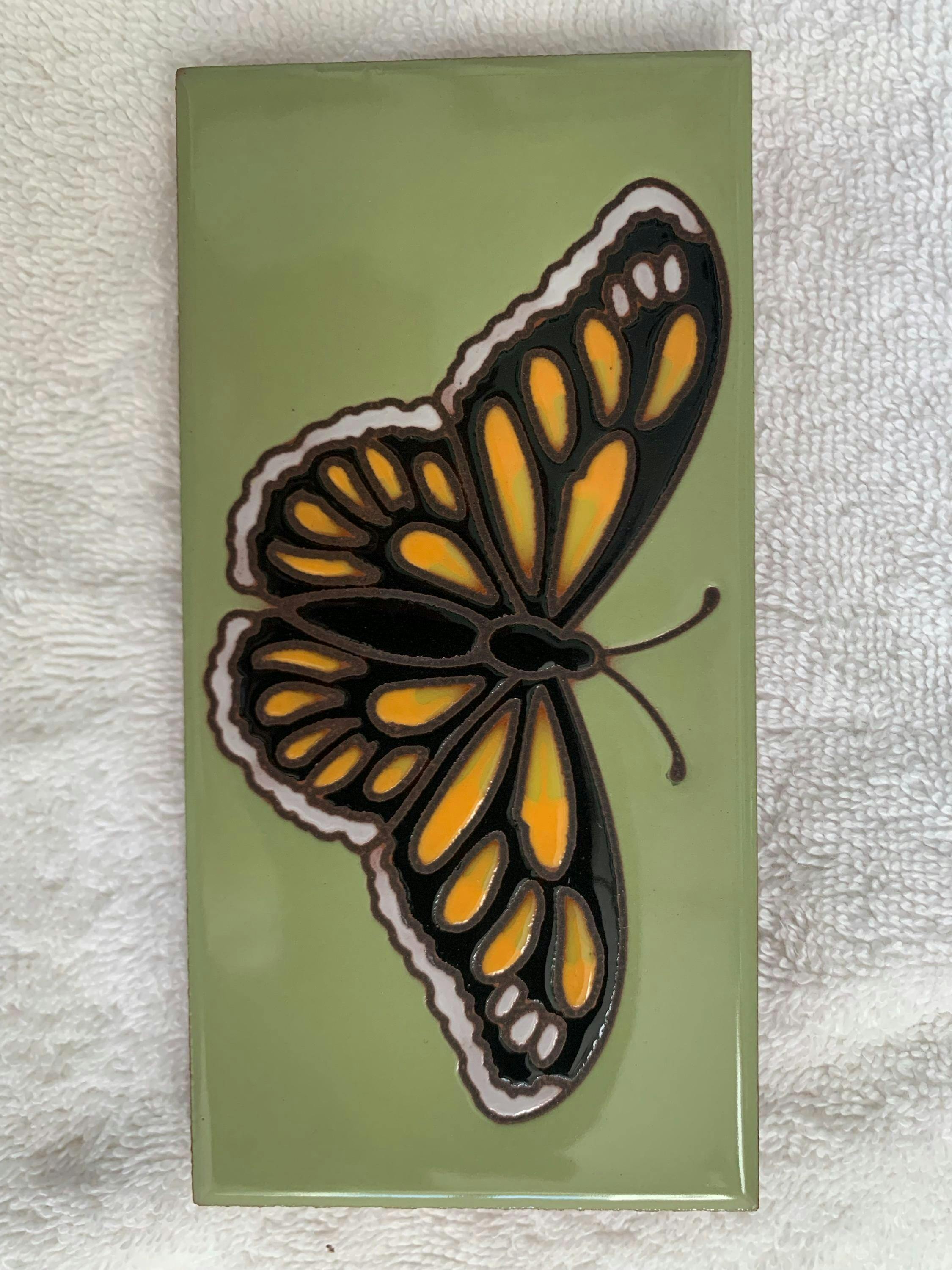 3x6 Butterfly Hand Glazed Tile – Carly Quinn Designs