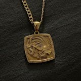 14K 18K Gold Men's Circle Korean Phoenix Pendant Necklace 2 14K Yellow Gold / 2.1mm 52cm (20.47)