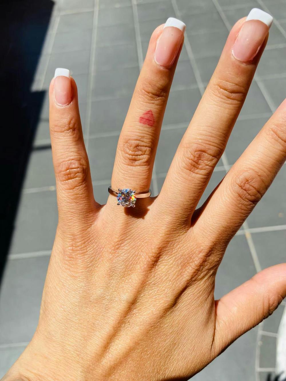 Moissanite Engagement Ring Angel's Halo