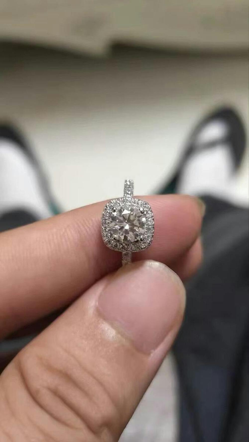 Moissanite Ring Diamond Square