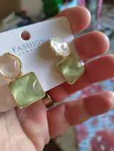 Women’s Round & Square Crystal Drop Earrings – Bright Colorful Glass Stone Dangle Jewelry