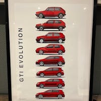 Golf GTI Generationen Poster Hell