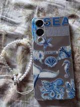 White Tiny Bow with Pearls Mobile Charm