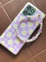 Purple Daisy check pattern Chain Case