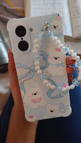 Blue Cherry Puff Chain Case