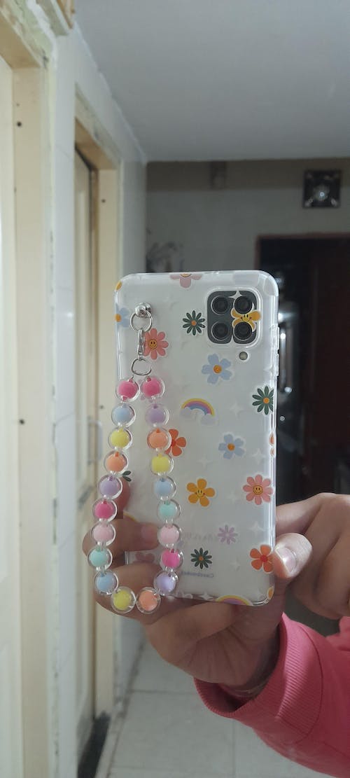 Happy Daisy Rainbow Transparent Fall Chain Phone Cover