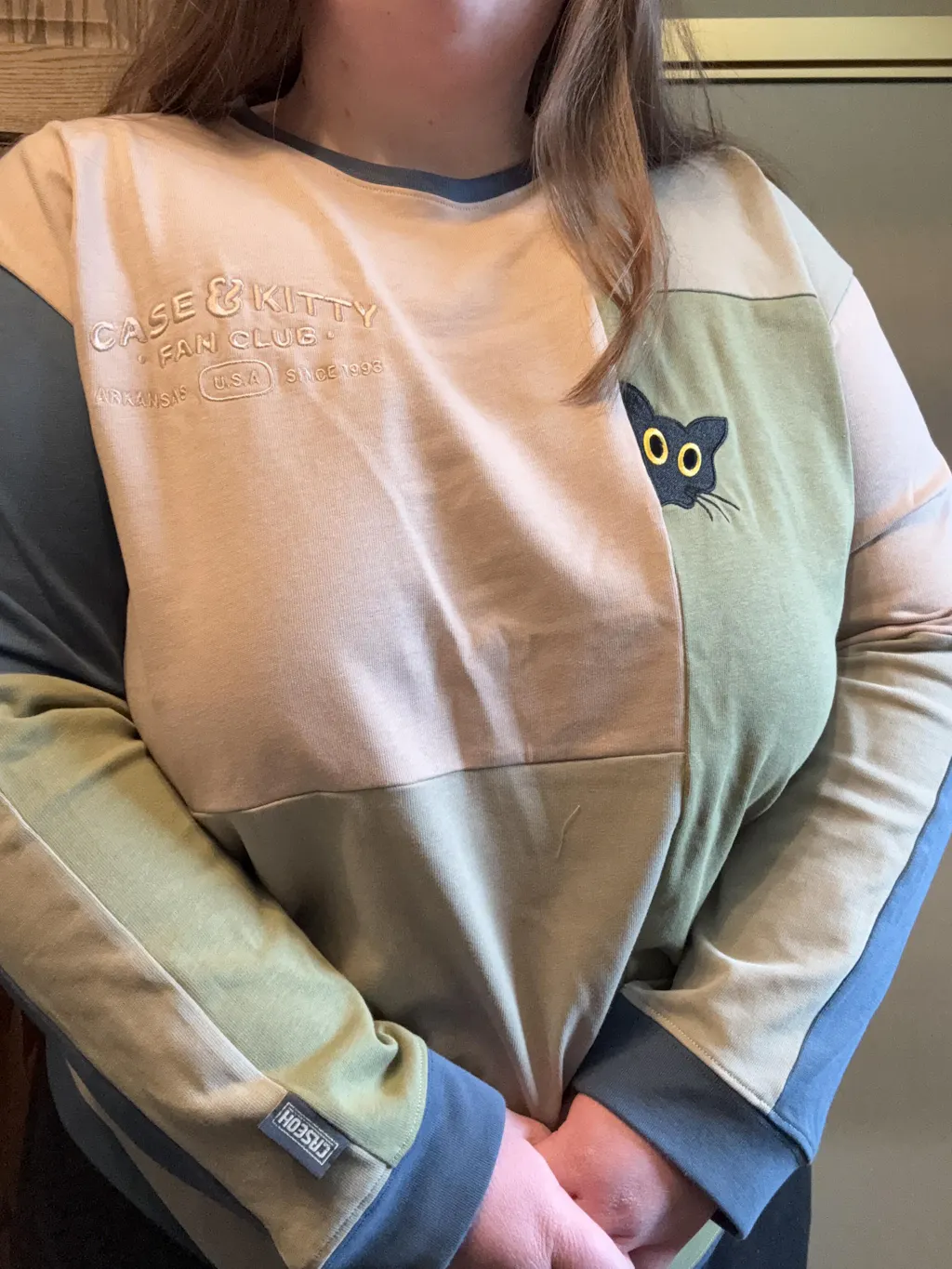 Case & Kitty Fan Club Longsleeve (Tan/Green) – Caseoh Merch Store