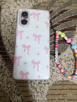 Pink Bow Transparent Phone Case – Cute Design