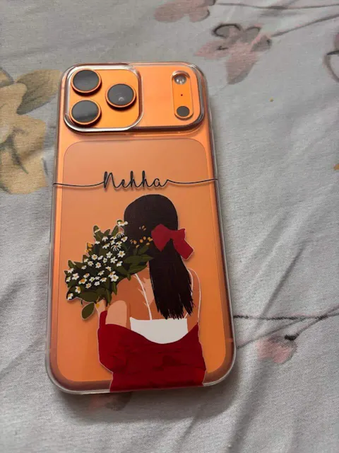 Personalized Name Clear Phone Case with Girl Illustration | Custom Cute Phone Cover