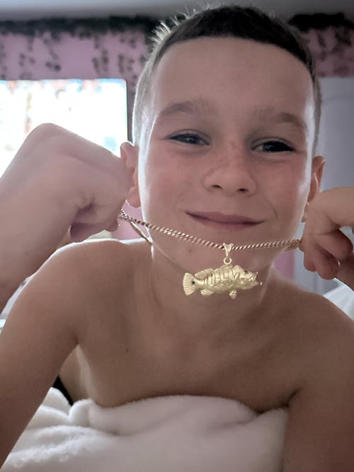 Peacock Bass Fish Necklace