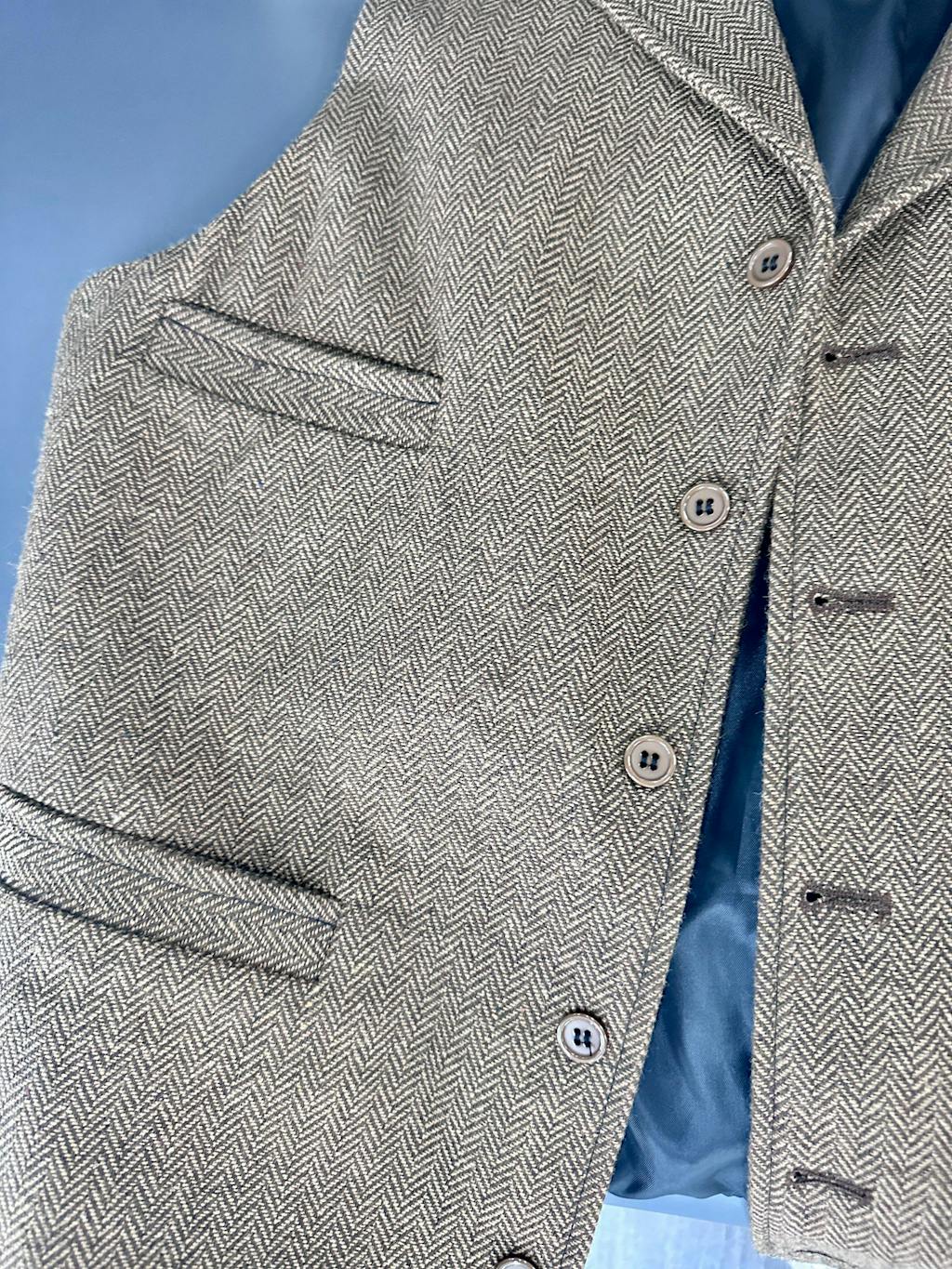 Ceehuteey Men's Fashion Suit Vest Herringbone Notch Lapel Waistcoat