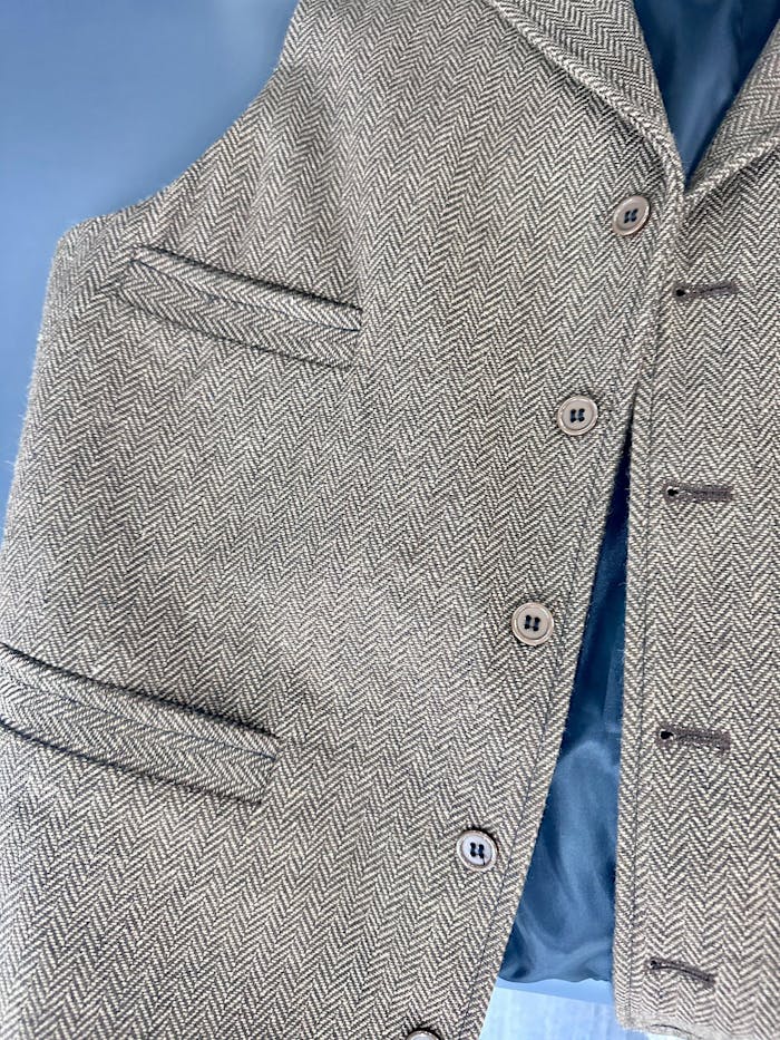 Ceehuteey Men's Fashion Suit Vest Herringbone Notch Lapel Waistcoat