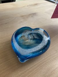 Hand Blown Glass Cremation Heart with Ashes | High Tide