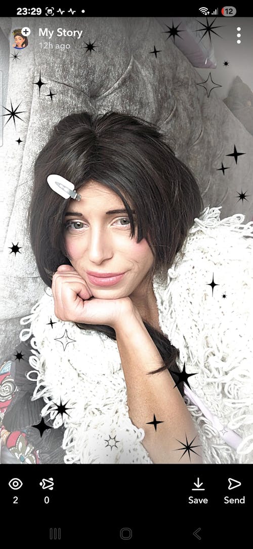 Face Framing Long Wig Dark Brown. Bardot