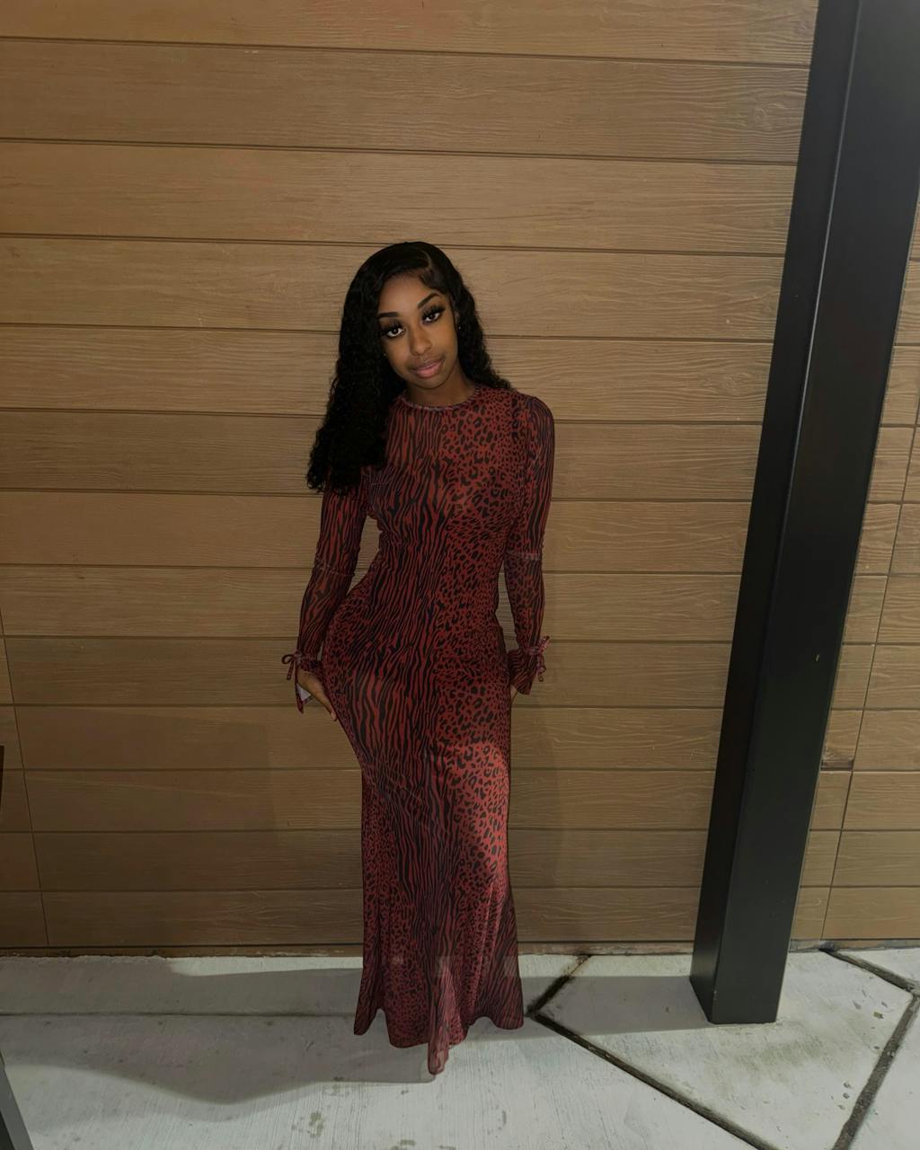 ASHLEY Mesh Open Back Maxi Dress