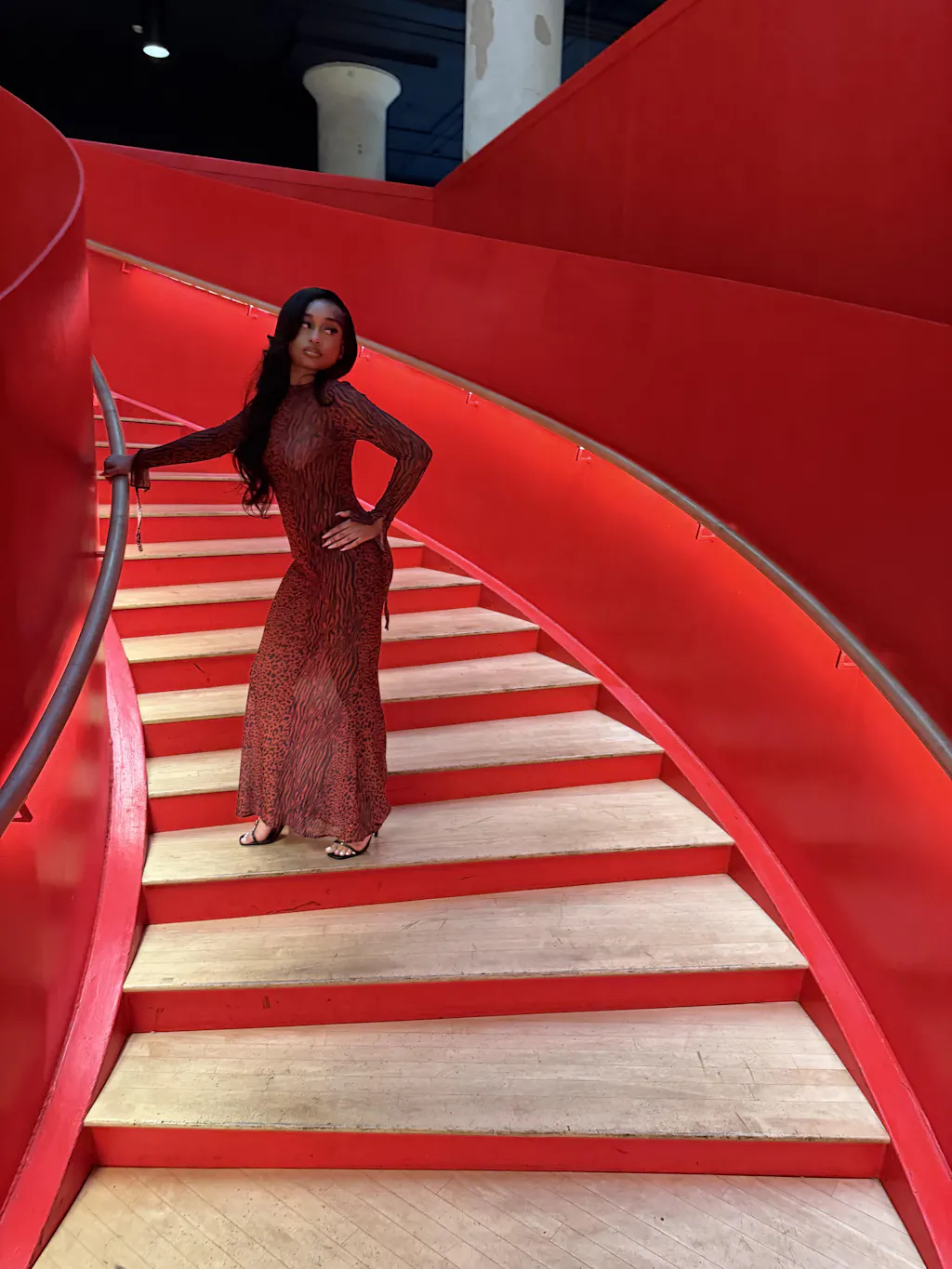 ASHLEY Mesh Open Back Maxi Dress