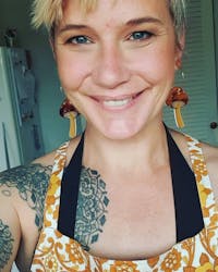 Mystic Mushroom Hoop Earrings - Woodland Wonder (Brown/Gold)
