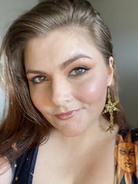 Andromeda Double Star Earrings - Gold Confetti Glitter