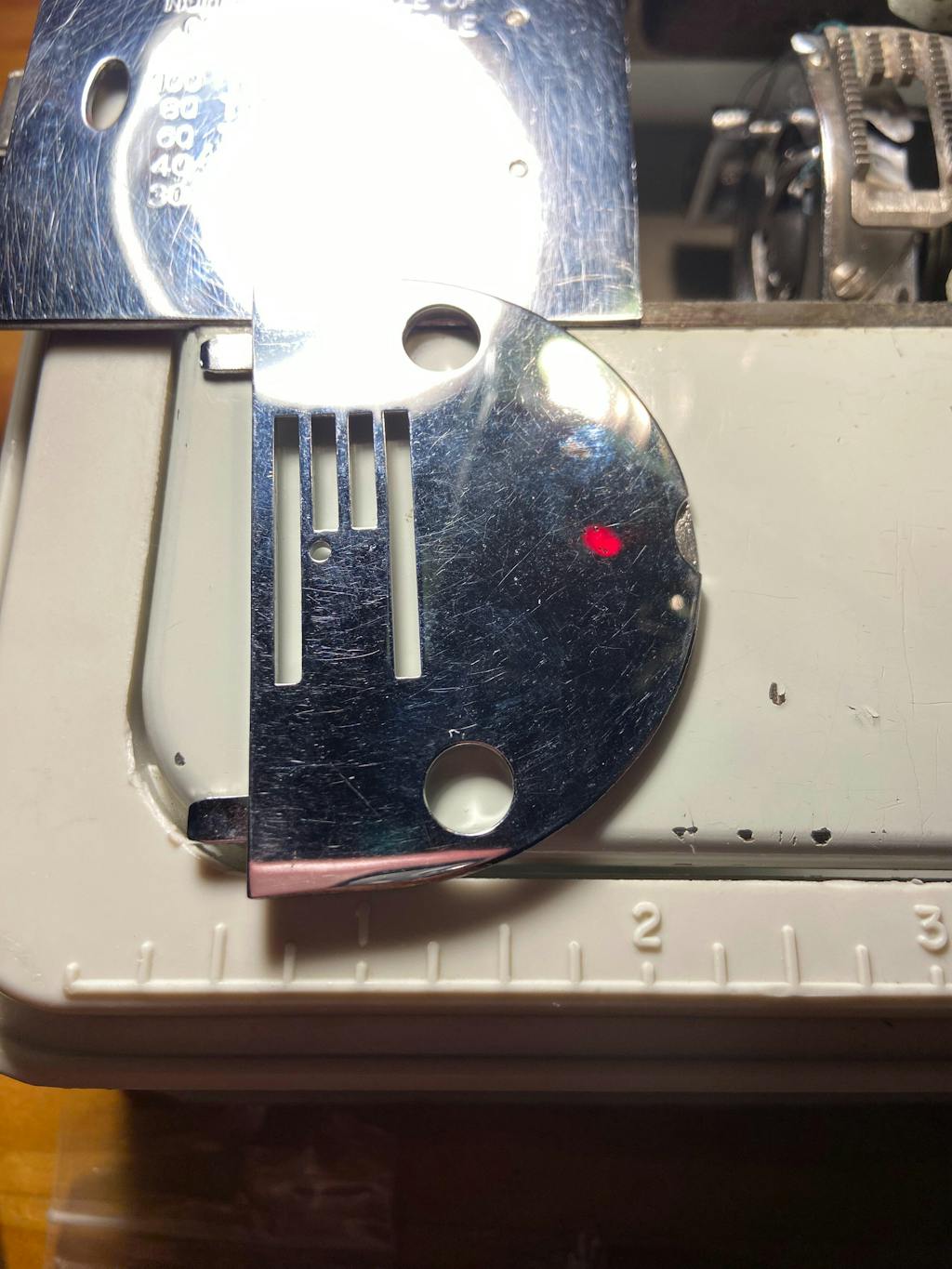 Vintage Necchi Sewing Machine Straight Stitch Needle Plate Fits BU Mira, BU Nova