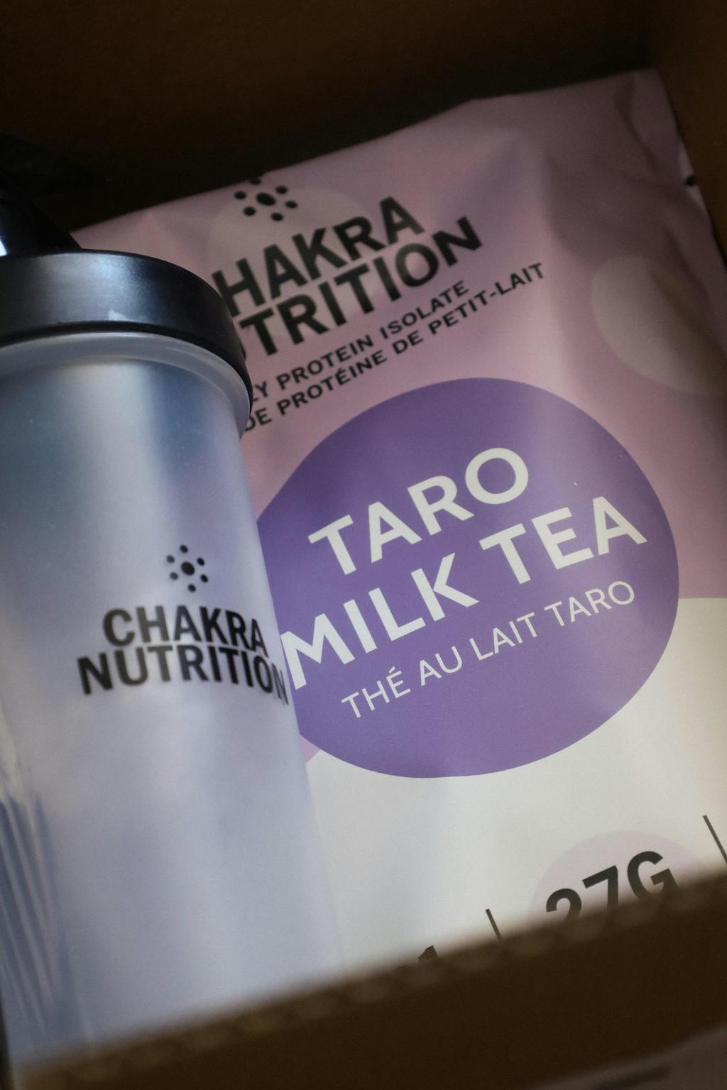 Bubble Tea Protein Powder With Shaker Bottle Chakra Nutrition