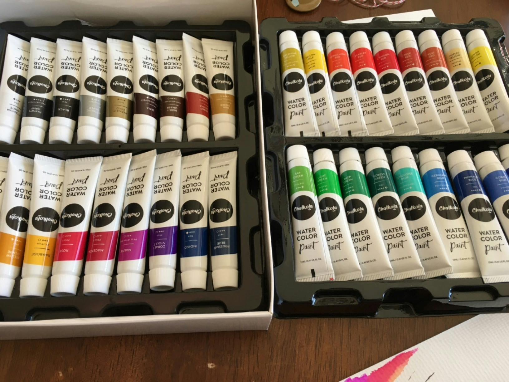 Watercolor Paint Set (36 Colors, 12 ml Tubes, 0.4 oz.) - Chalkola