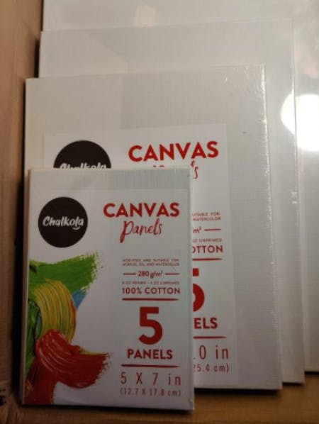 Chalkola Paint Canvases for Painting Multipack - 20 Pack Blank Canvas Panels - 5x7, 8x10, 9x12, 11x14 inch (5 Each) - 100% Cotton, Primed, Acid Free