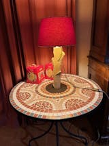 Abat-Jour Conique Terracotta et Or