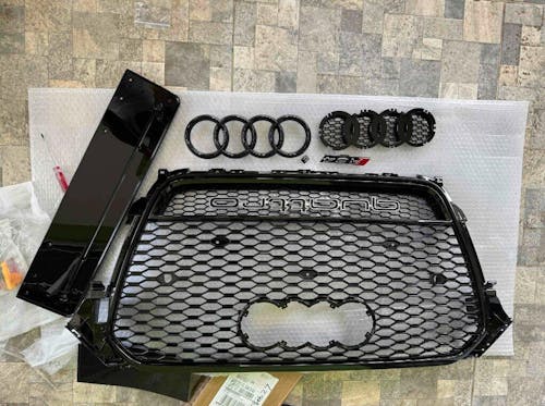 RS7 Style Black Honeycomb Grille for 2010-2015 Audi A7 S7 Sport Mesh Hex Grill Replacement