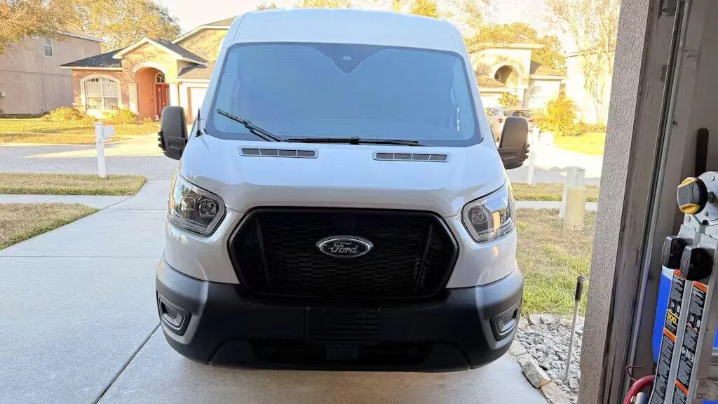 Raptor Grille | Ford Transit MK8 | 2020-2024 | Matte Black | Front Bumper Honeycomb Grill With Letter