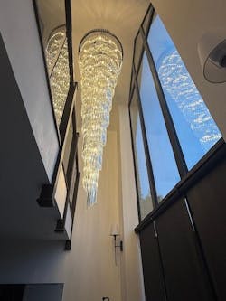 Long Black Crystal Loft Chandelier