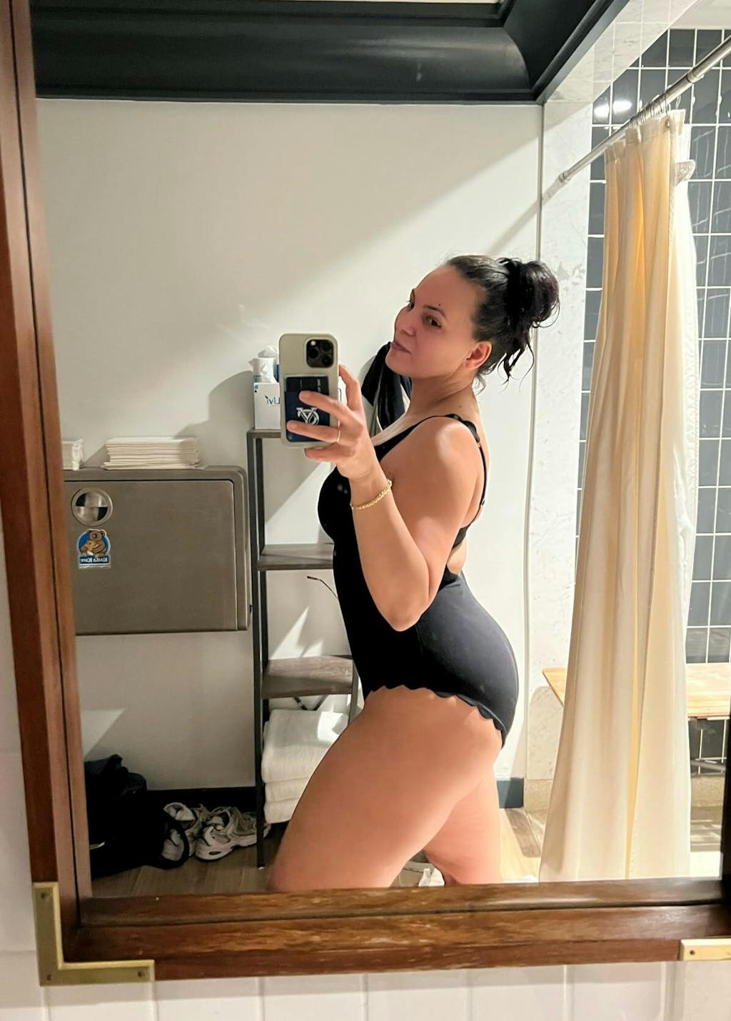 Cut Out Square Neck Scalloped One Piece Swimsuit