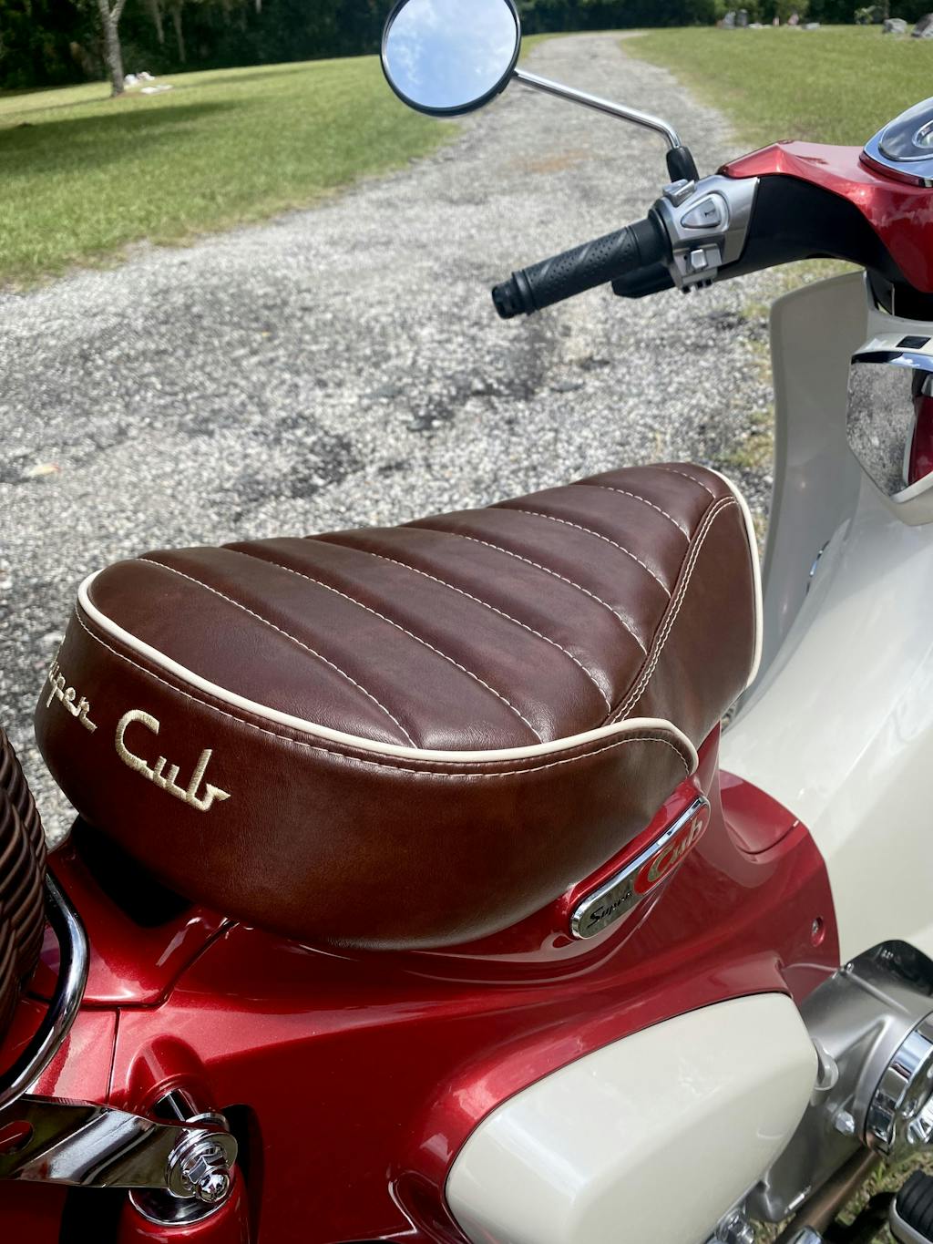 Honda Super Cub / Trail 125 Whiskey Brown Tuck and Roll Seat Cover