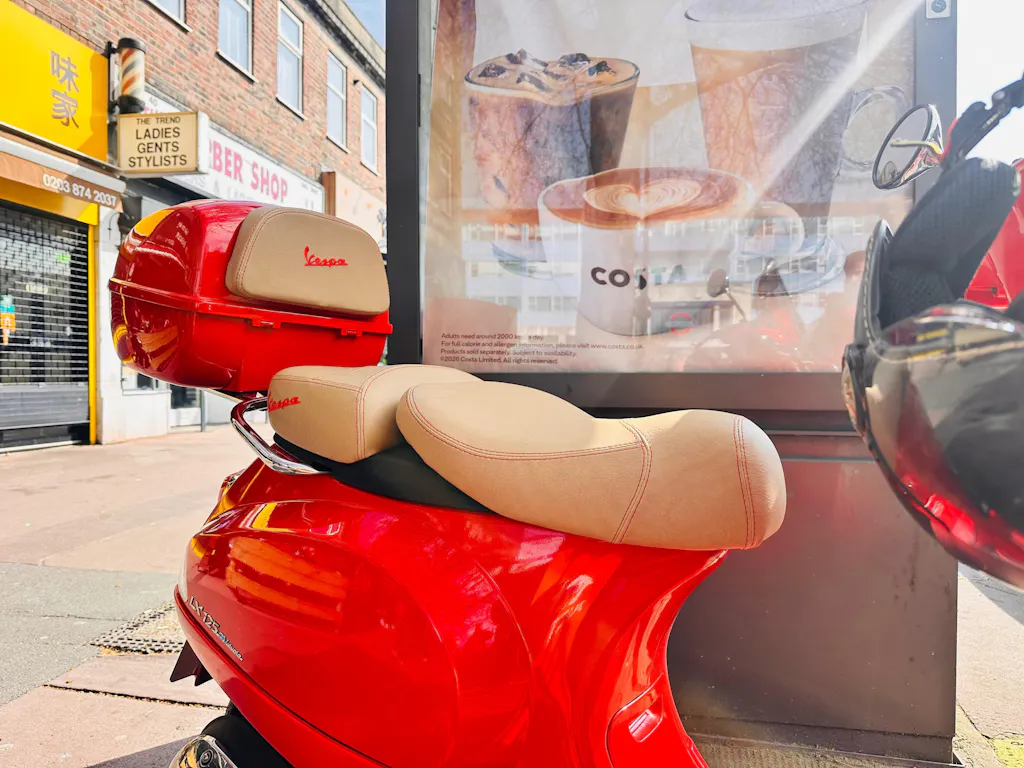 Vespa LXV Matte Camel Tan Seat Cover Handmade