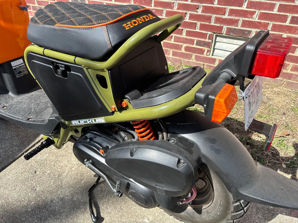 Honda Ruckus Alcantara® Suede diamond seat cover with piping