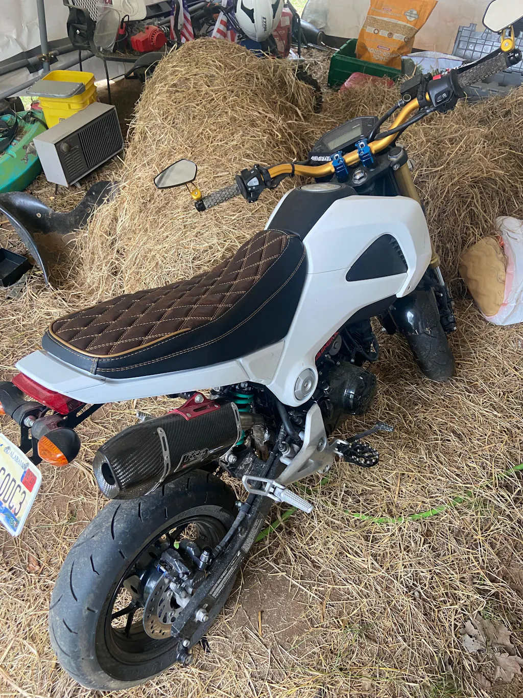 Honda Grom Seat Cover 2013 - 2025 Tobacco and Black Double Diamond