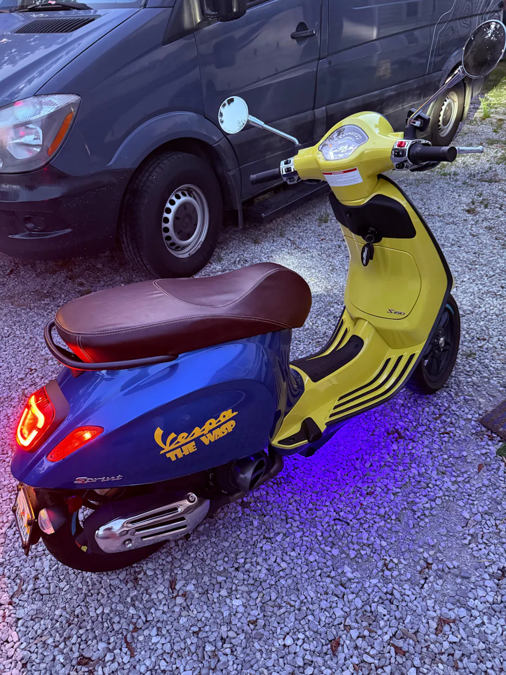 READY TO SHIP!  Vespa Sprint / Primavera Distressed Whiskey Seat Cover