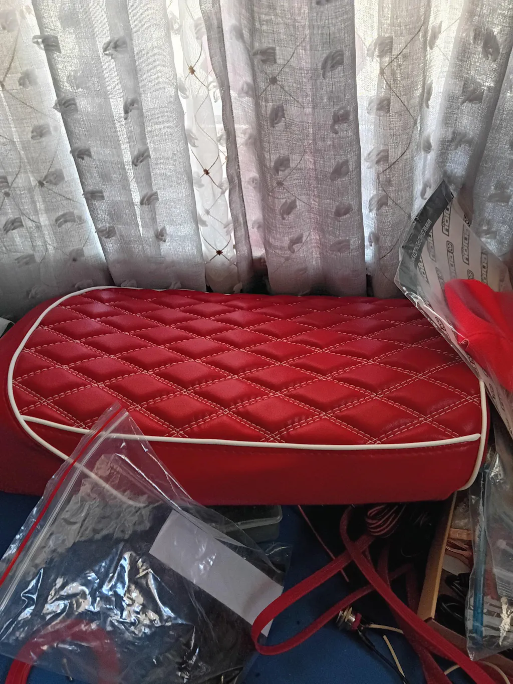RED Maddog Seat Cover Double Diamond with Piping, Gen IV Gen V