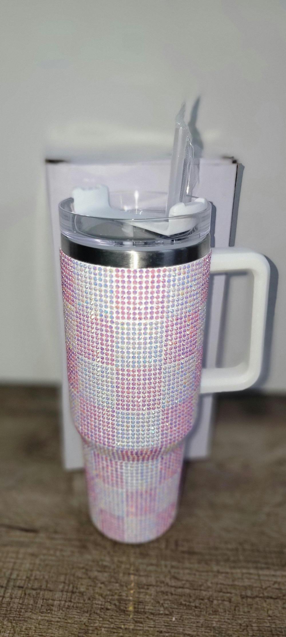 ✨ Personalized 40oz Rhinestone Tumbler | Sparkly Handmade Water Bottle