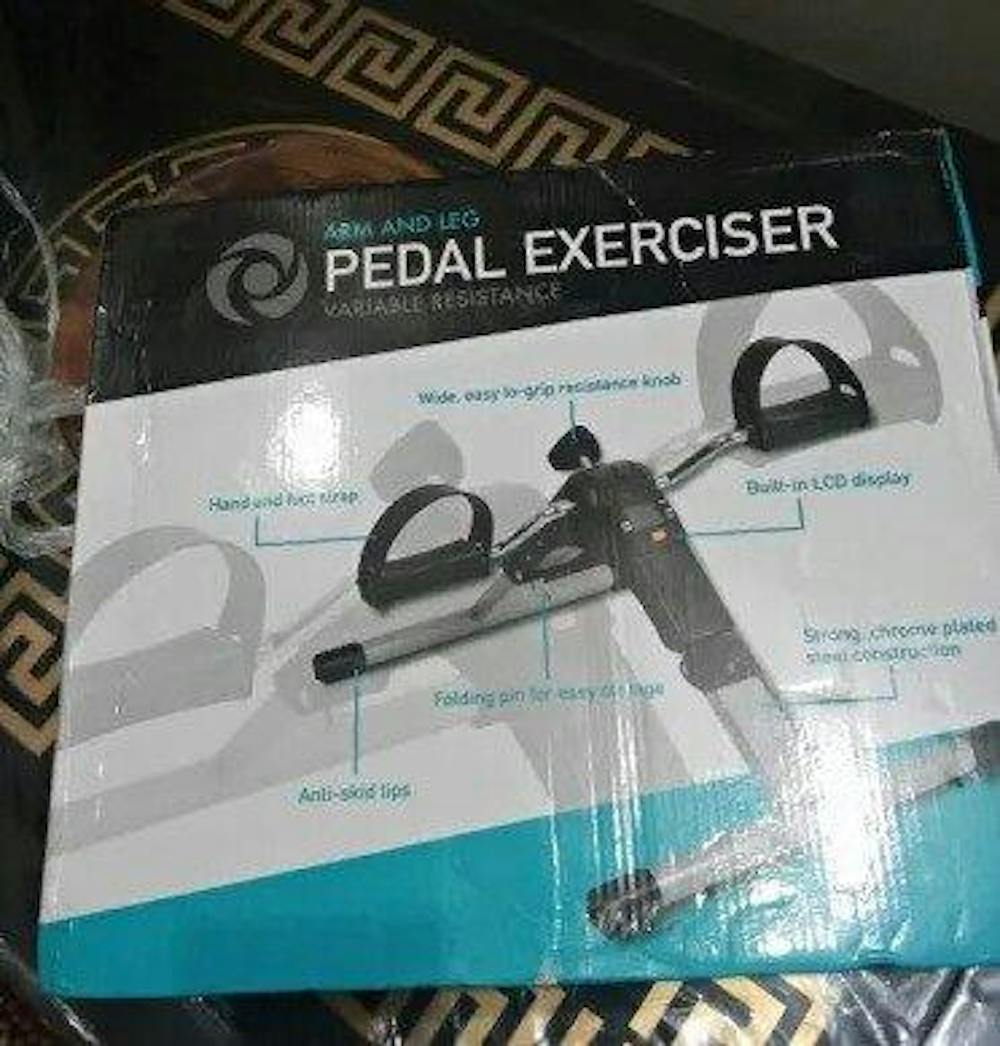 Portable Foldable Mini Cycle Arm And Leg Exercises with digital meter.