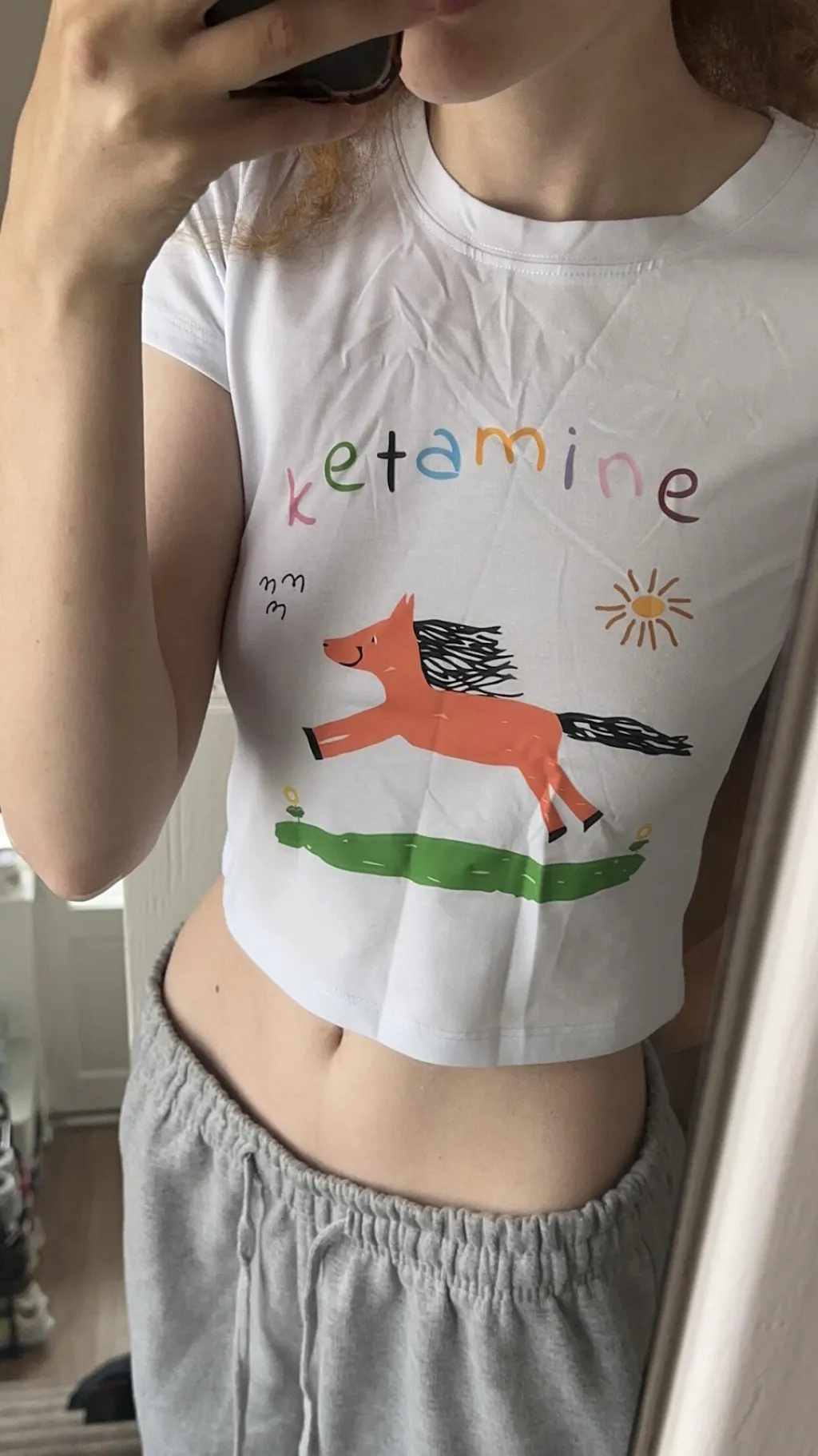 Cherrykitten Orange Pony Y2K Baby Tee for Sale