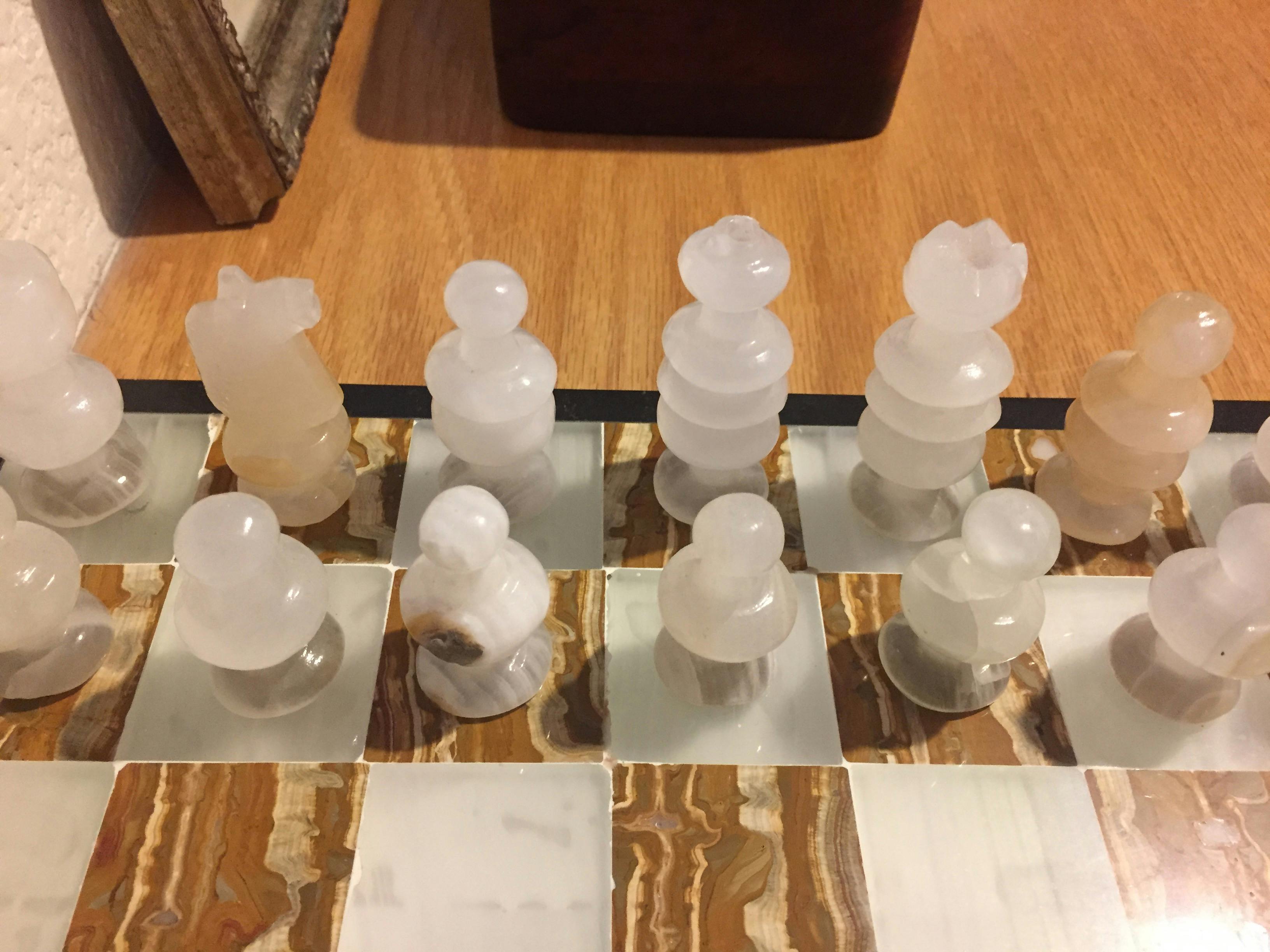 Pieces Chess Replacement 1 Knight Onyx Marble Brown/Tan Knight 