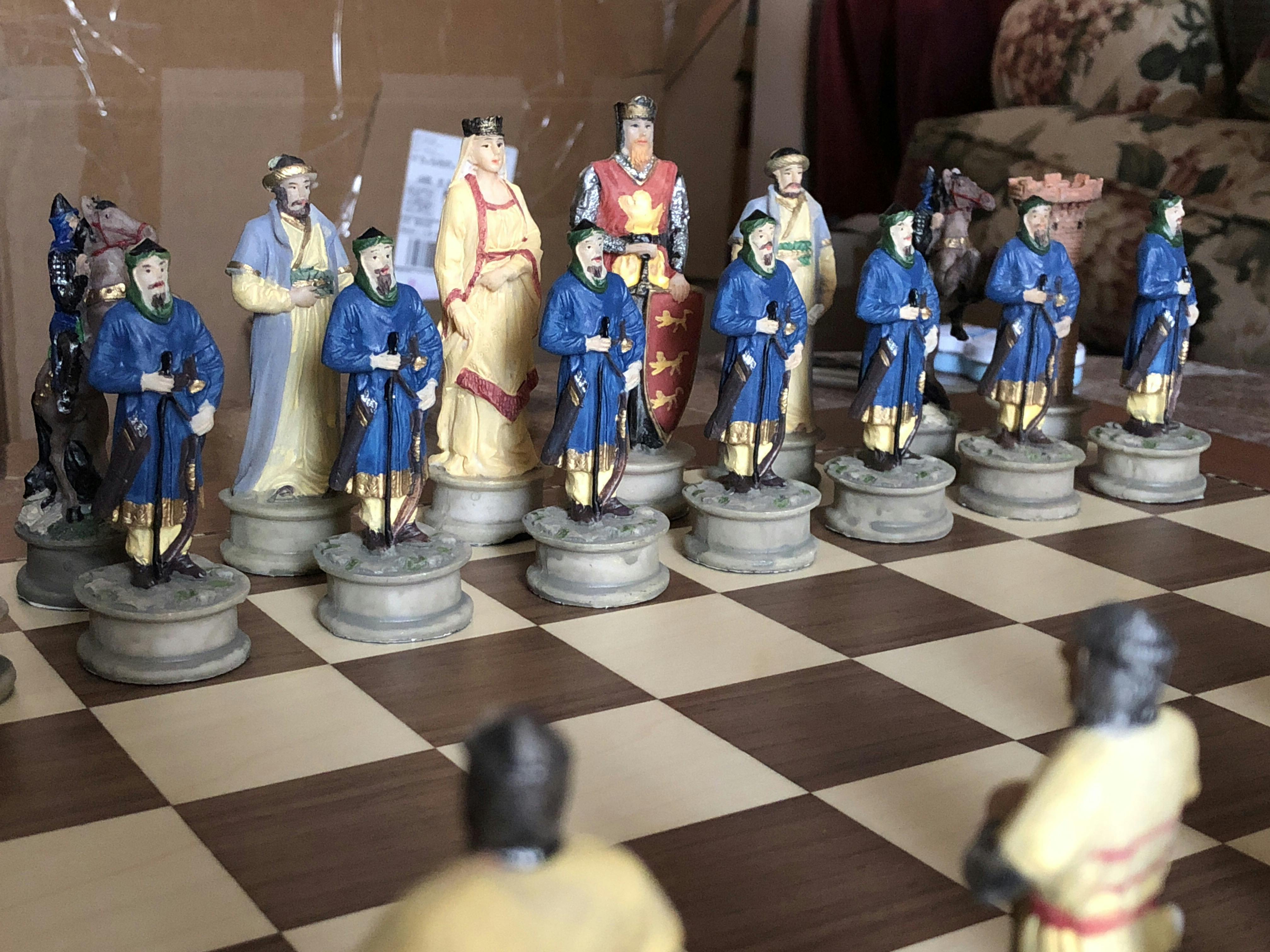 medieval knight chess set