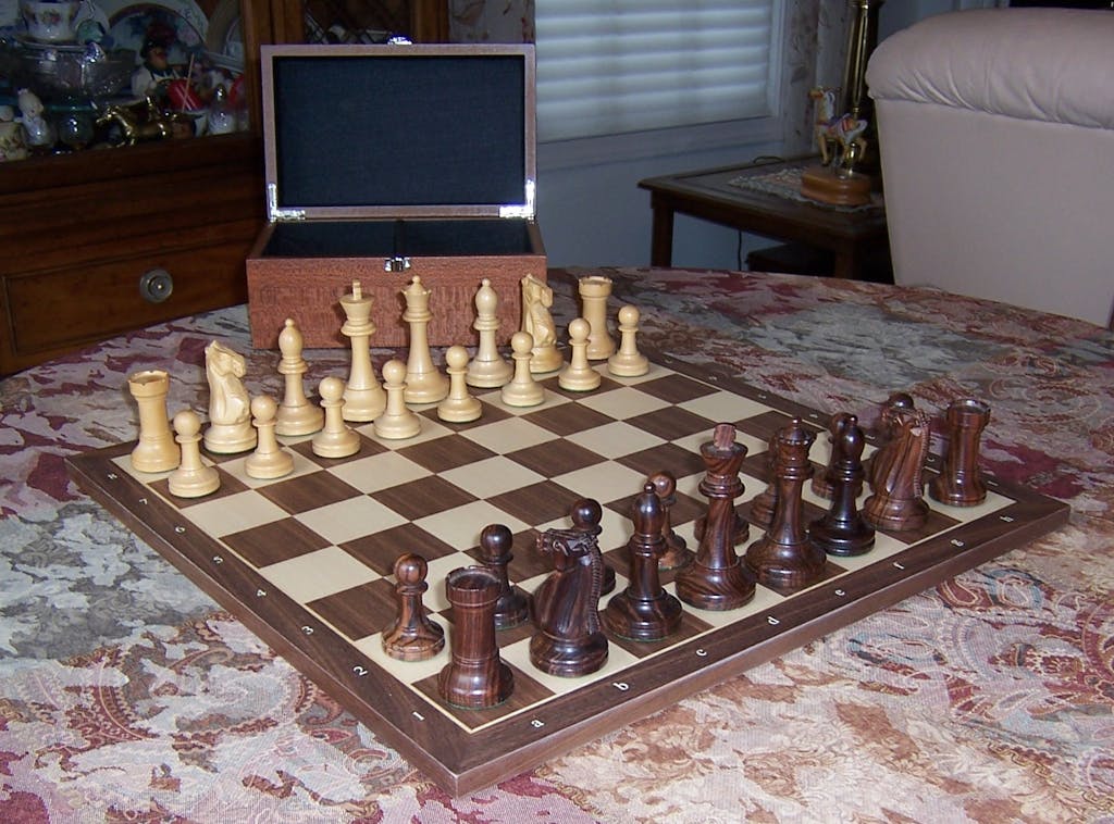 19" Wooden Chess Board with coordinates Chess House