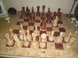 16 Marble Chess Set in Coral and Red – Chess House