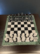 16 Marble Green and White Chess Set – Chess House