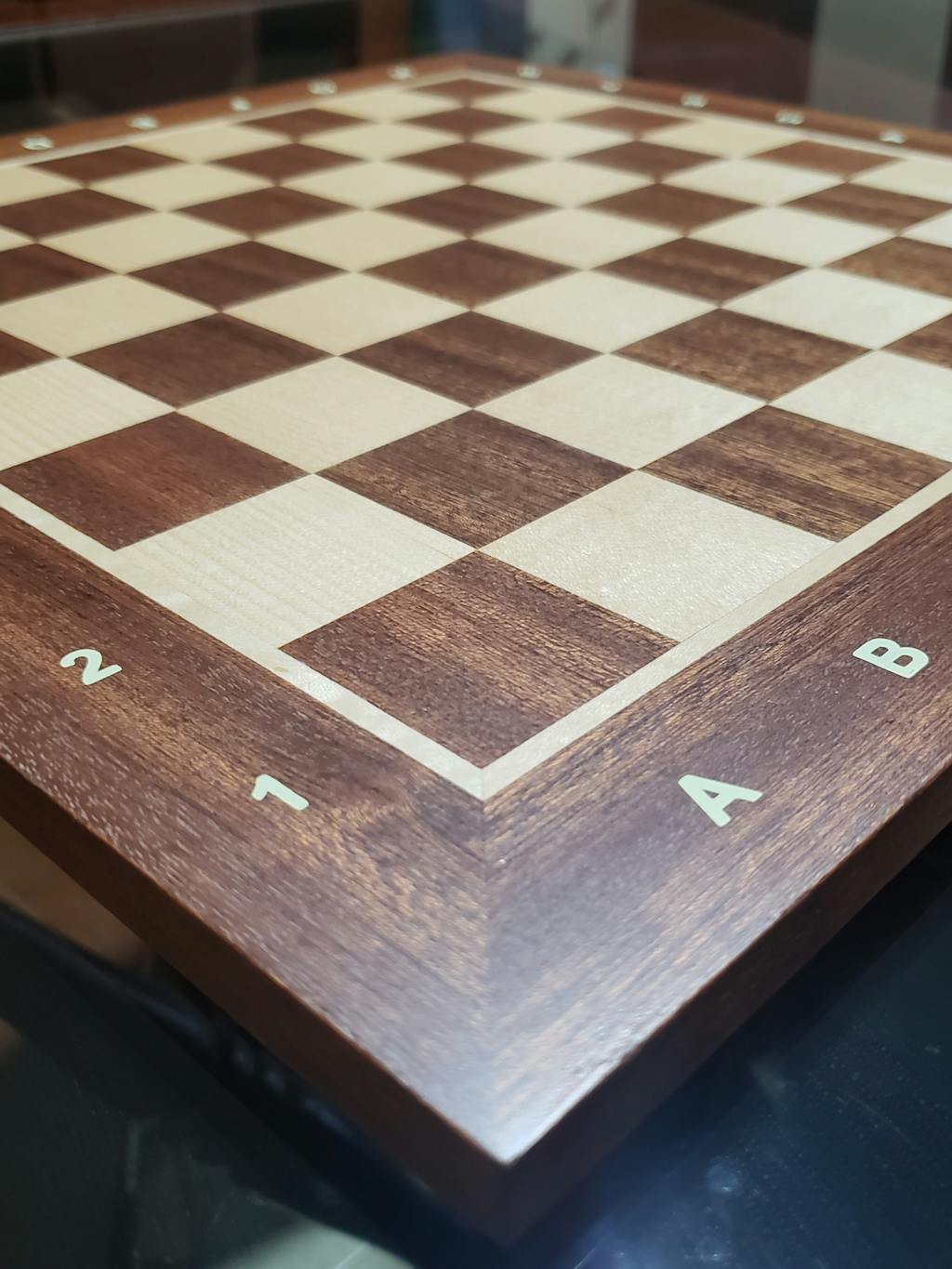 16" Wooden Chess Board with coordinates