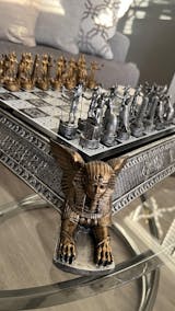 Gold and Silver Egyptian Chess Set – Chess House