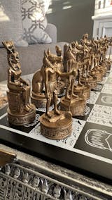 Gold and Silver Egyptian Chess Set – Chess House