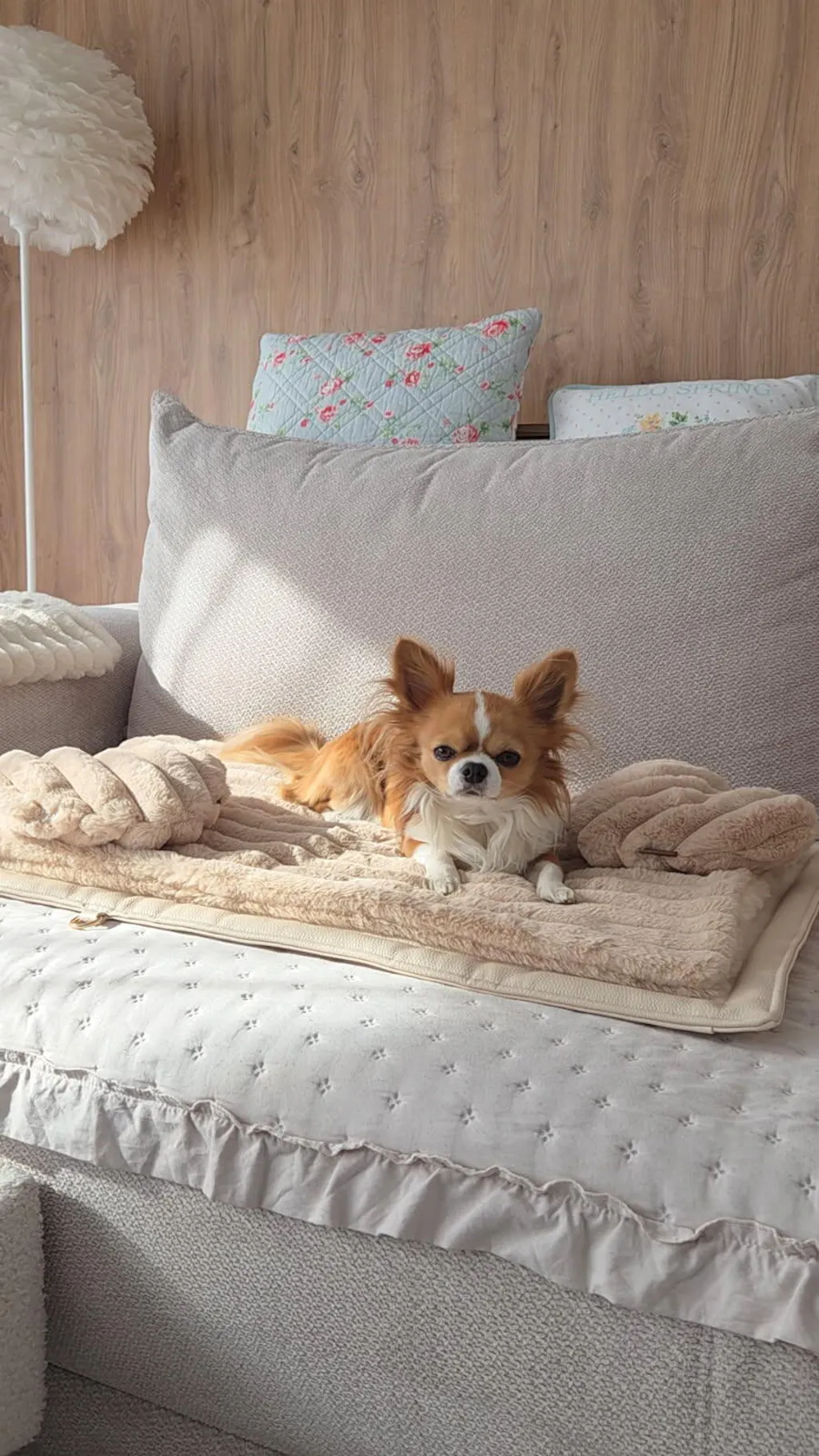 Mata podróżna dla psa Lilan - Vanilla